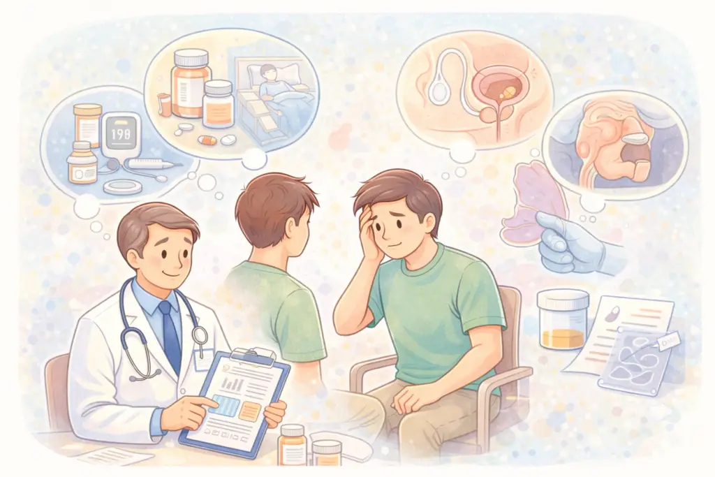 History and physicial examination of low ejaculatory volume